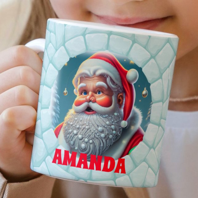 3D Jultomten Anpassningsbar -  Kids Hett Chocolate Kaffemugg (Skapare uppladdad)