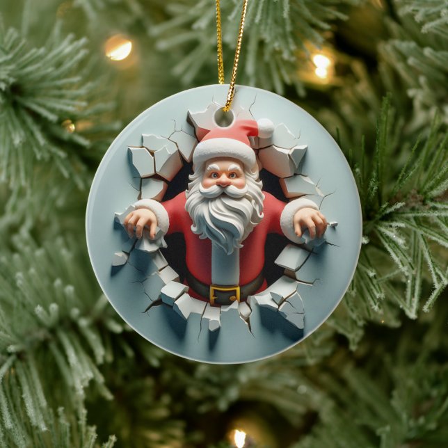 3d Jultomten Julgransprydnad Keramik (Träd)