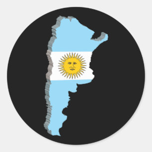 3d Karta i Argentina Runt Klistermärke