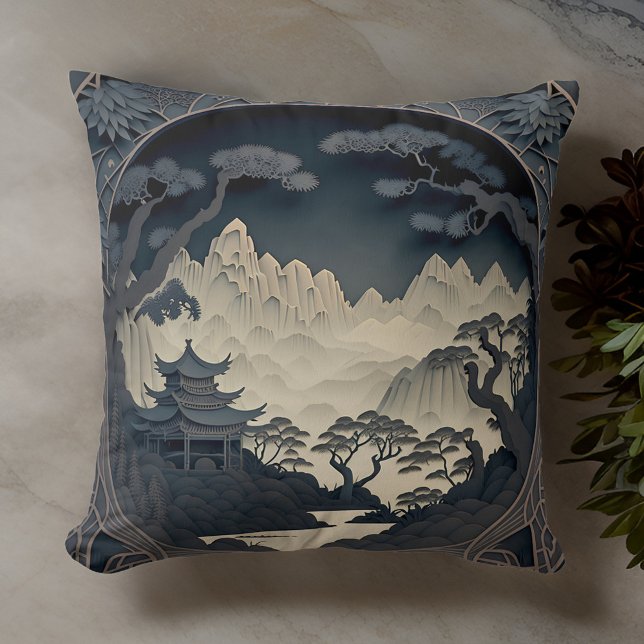 3D Kinesiskt liggande Grått Dekorativ kudde (Cozy up with this beautiful pillow for ultimate comfort. )