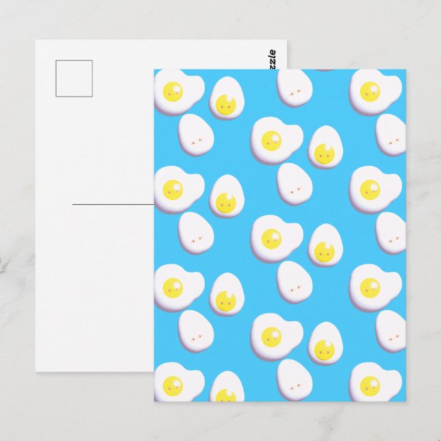 3d-kokta och torkade ägg vykort (Fram/baksida)