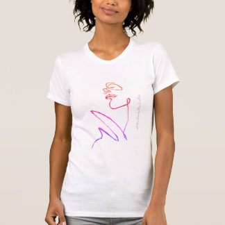 3D-konturteckning på sidan B Konstkort T-Shirt