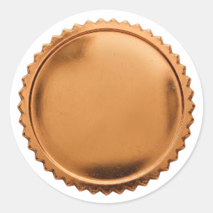 3D Kopparfolie sigill Starburst Award Medal Runt Klistermärke