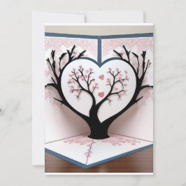 3D-kort av ett blommande träd Inbjudningar