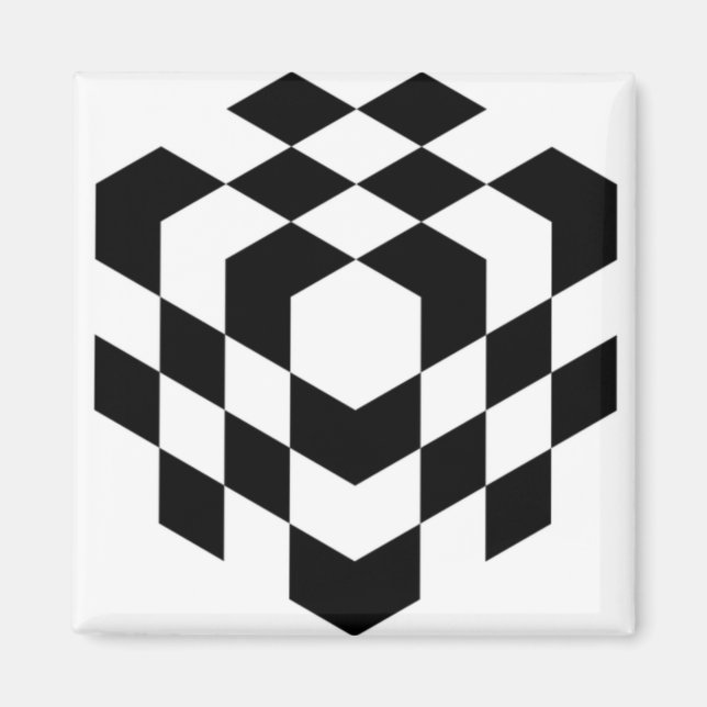 3d Kub för schackbräde Magnet (Framsidan)