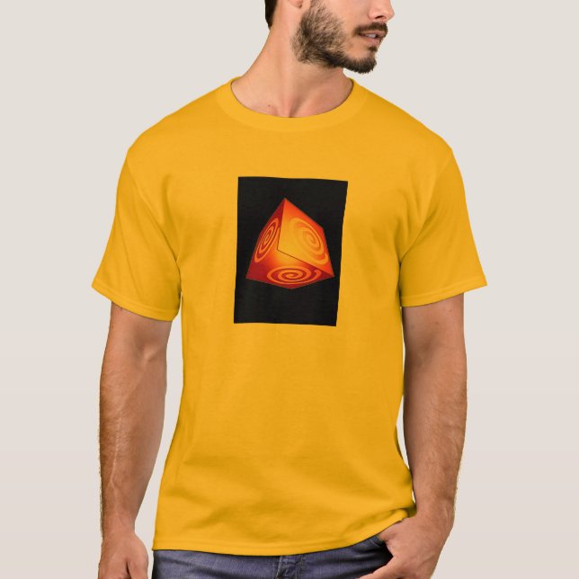 3D-kub med snurrande hjul-design Tee (Framsida)