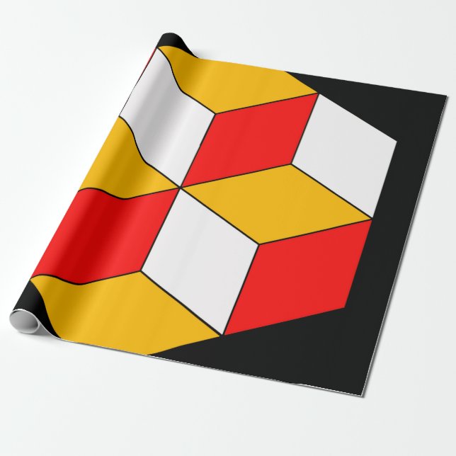 3d-kuber presentpapper (Utrullad)