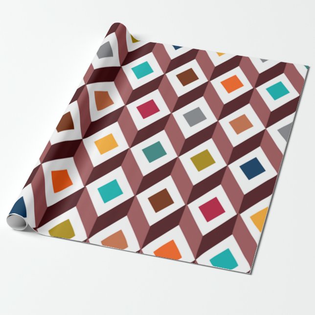 3D-kuber Presentpapper (Utrullad)