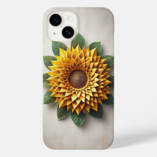 3D-lager solros-telefonfodral gul papper-hantverk