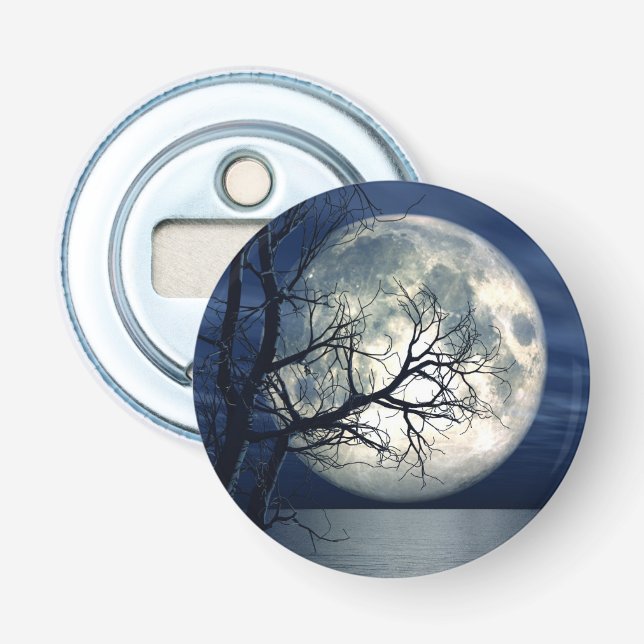 3D Landskapsbakgrund med Måne över havet Flasköppnare (Framsidan)