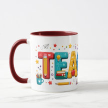3D Lärare Typografi Konst Mugg – Tacksamhetspresen