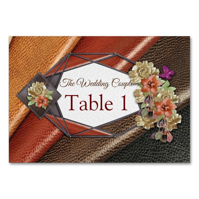 3D Leather Academia Decor & Cards Bordsnummer (Framsidan)