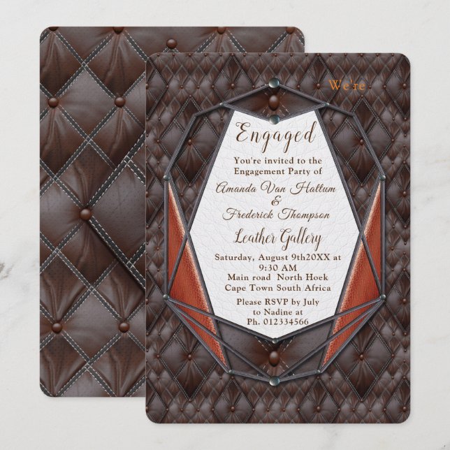 3D Leather Academia Decor Inbjudningar (Fram/baksida)