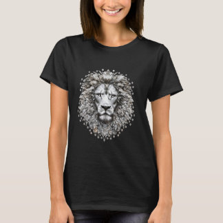 3D Lejon Abstrakt Art Diamonds Roaring Kung i T Shirt