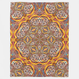 3D Lejon optisk Illusion Geometric Mandala Fleecefilt