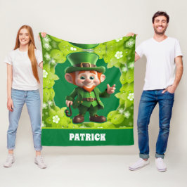 3D Leprechaun St. Patrick Dag Personlig Kids Fleecefilt