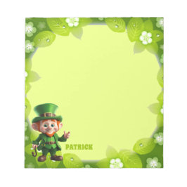 3D Leprechaun St. Patrick's Day Personalized Kids Anteckningsblock