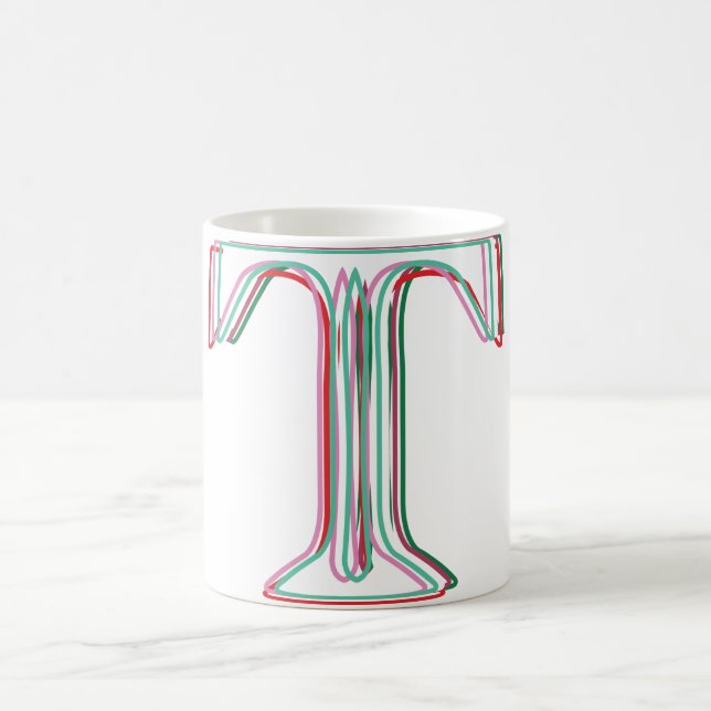 3d-liknande T Mugg Initial (Center)