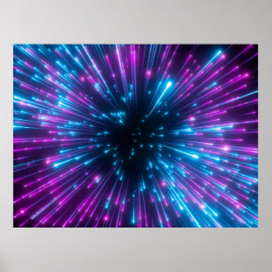 3d, lila Fireworks, big bang, galaxy, abstrakt c Poster