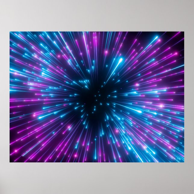 3d, lila Fireworks, big bang, galaxy, abstrakt c Poster (Framsidan)