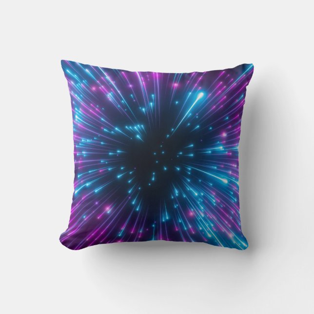 3d, lila fyrverkerier, big bang, galaxy, abstrakt  kudde (Framsida)