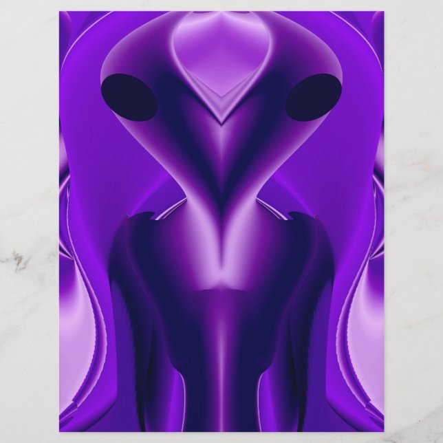 3D Lila Rainbow Dreams, Alien Brevhuvud (Framsida)