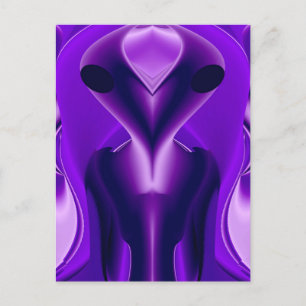 3D Lila Rainbow Dreams, Alien Helg Vykort