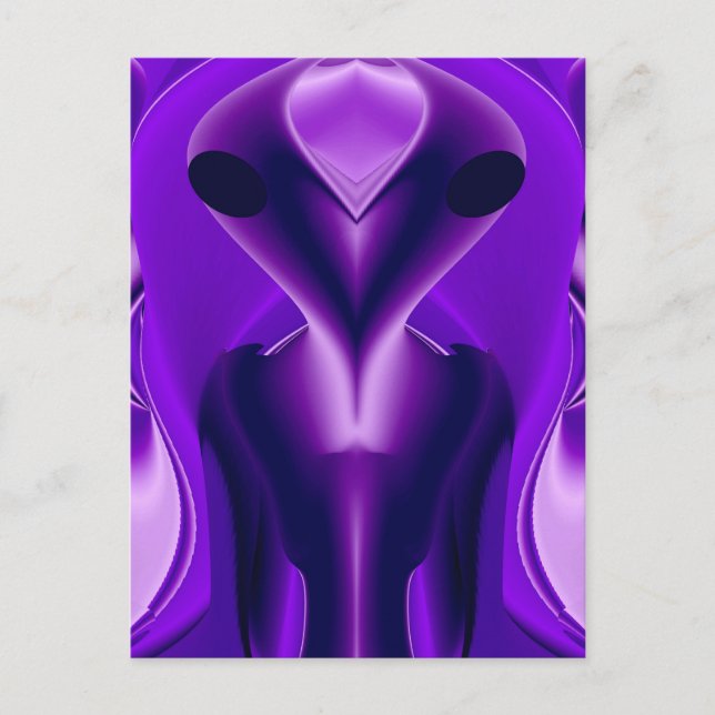 3D Lila Rainbow Dreams, Alien Helg Vykort (Framsida)