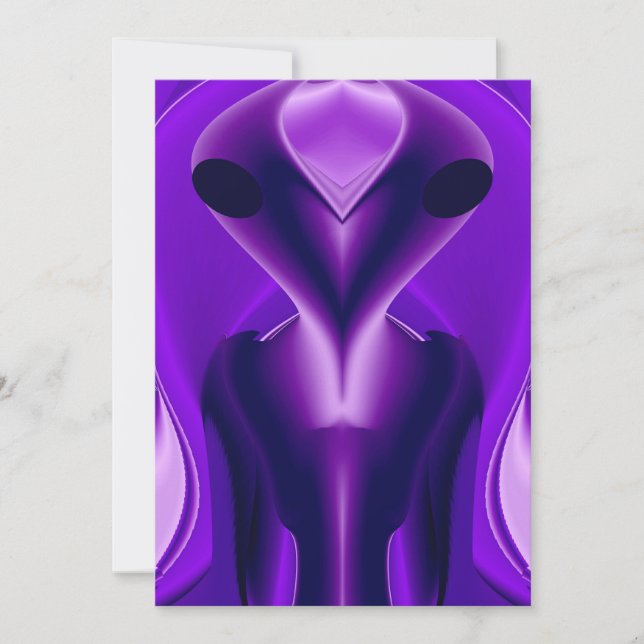 3D Lila Rainbow Dreams, Alien Julkort (Framsida)