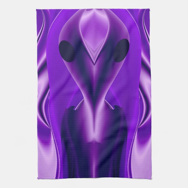 3D Lila Rainbow Dreams, Alien Kökshandduk (Vertikal)