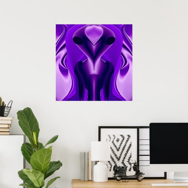 3D Lila Rainbow Dreams, Alien Poster (Hemmakontoret)