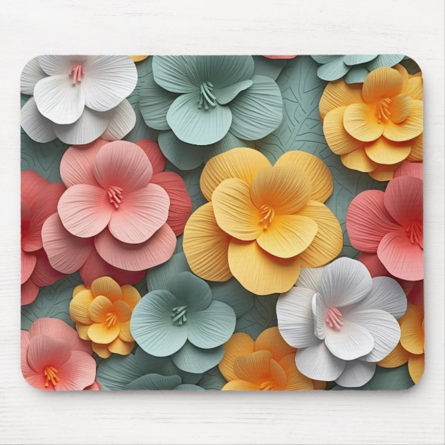 3D Ljus Blommig Musmatta (Framsidan)