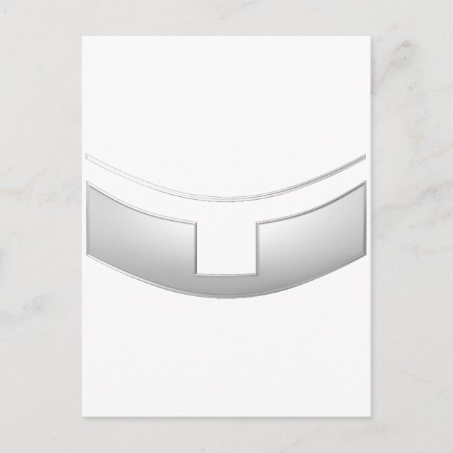 3D-Look Silver Präst eller Ministerns Krage Vykort (Framsida)