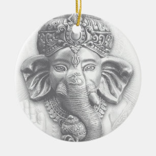 3d Lord Ganesha - Om Julgransprydnad Keramik