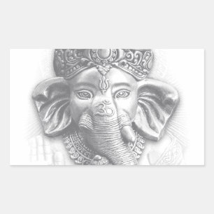3d Lord Ganesha - Om Rektangulärt Klistermärke