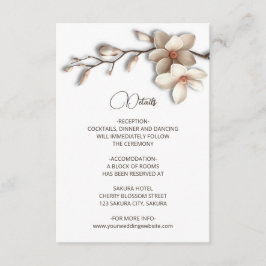 3D-magnoliablommor vita detaljer Tilläggskort