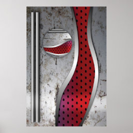 3D Metall texturerad konst Poster