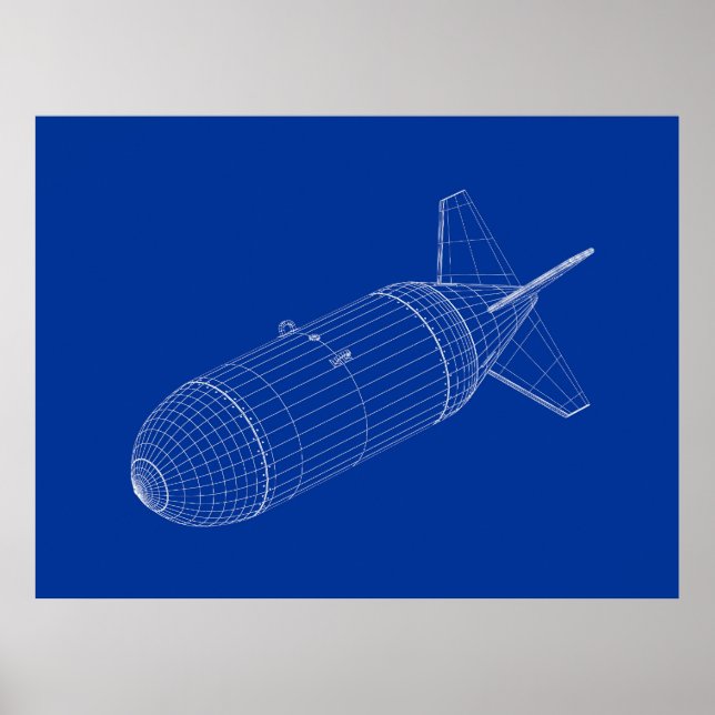 3D-modell av kärnkraftsbomb Poster (Framsidan)