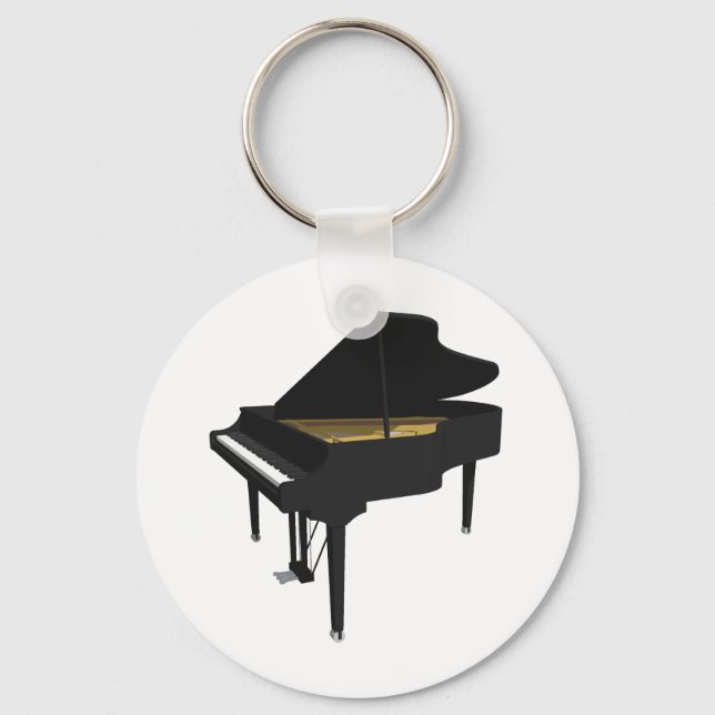 3D-modell: Black Grand Piano: Nyckelring (Framsida)