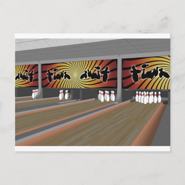 3D-modell: Bowling Alley: Vykort (Framsida)