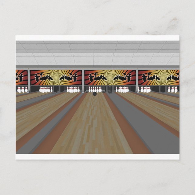 3D-modell: Bowling Alley: Vykort (Framsida)