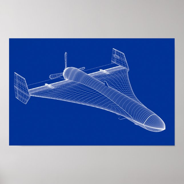 3D-modell för militär dron Poster (Framsidan)