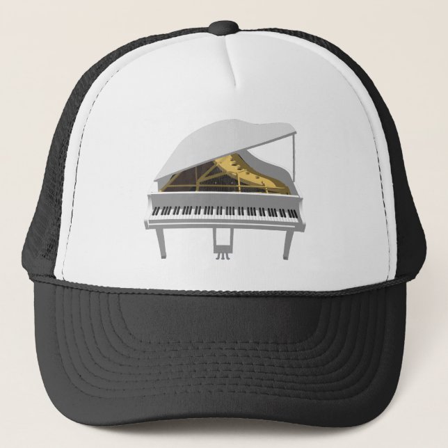 3D-modell: White Grand Piano: Keps (Framsida)