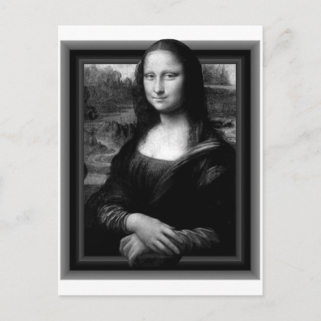 3D MONA LISA POSTCARD VYKORT (Framsida)