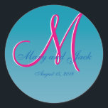 3d Monogram Blue Vatten Runt Klistermärke<br><div class="desc">3d Monogram Blue Vatten</div>