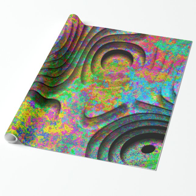 3D Mönster 2 Presentpapper (Utrullad)