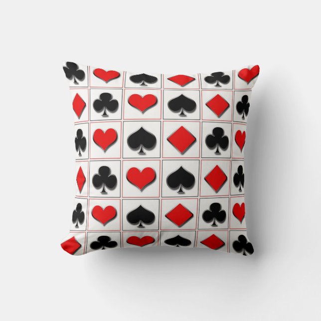 3D mönster för spelkortsfärger Kudde (Framsida)