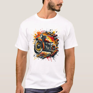 3D Motorcycle Hole in a Brick Wall T Shirt