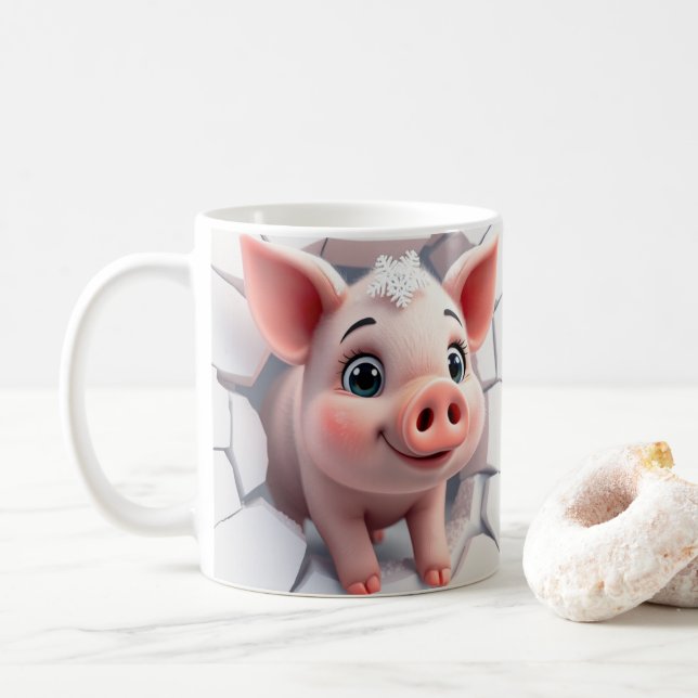 3d-mugg-omslutning av gris mugg, 3d-omslutning kaffemugg (Med munk)