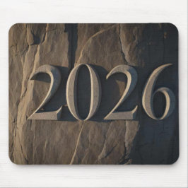 3D nummerdesign för nyår 2026 Musmatta